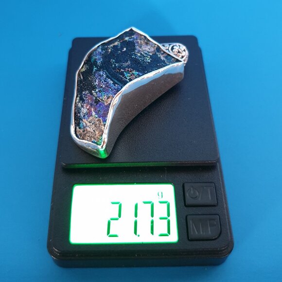 One of A Kind Ancient Roman Glass 925 Silver Pendant – 21.73g – Signed 925 FNA - Picture 10 of 13